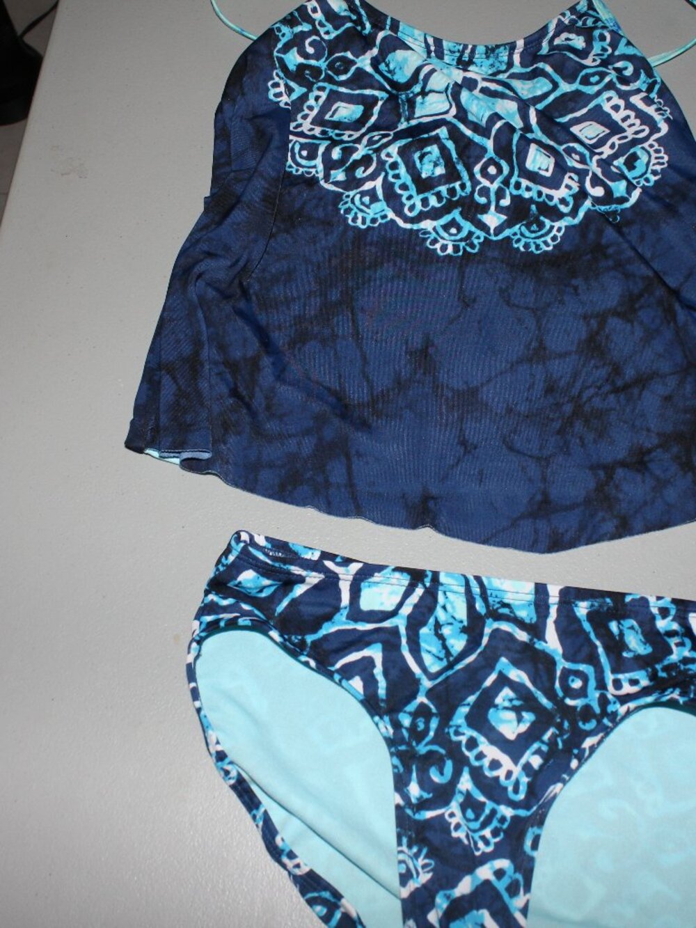 Blue 2 Pcs Justice Tankini Swimsuit Size 8
